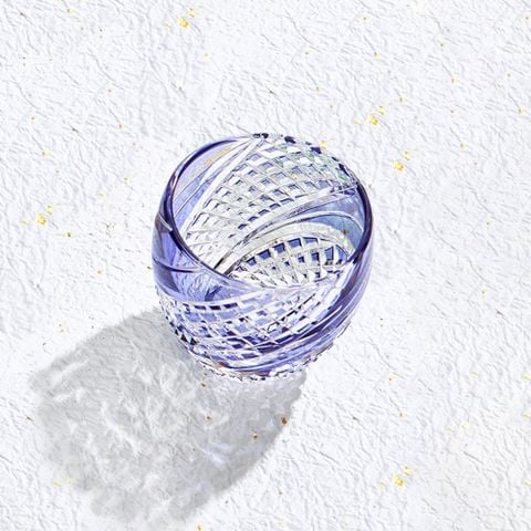  Ly pha lê sake Edo Kiriko “Fish scales strip