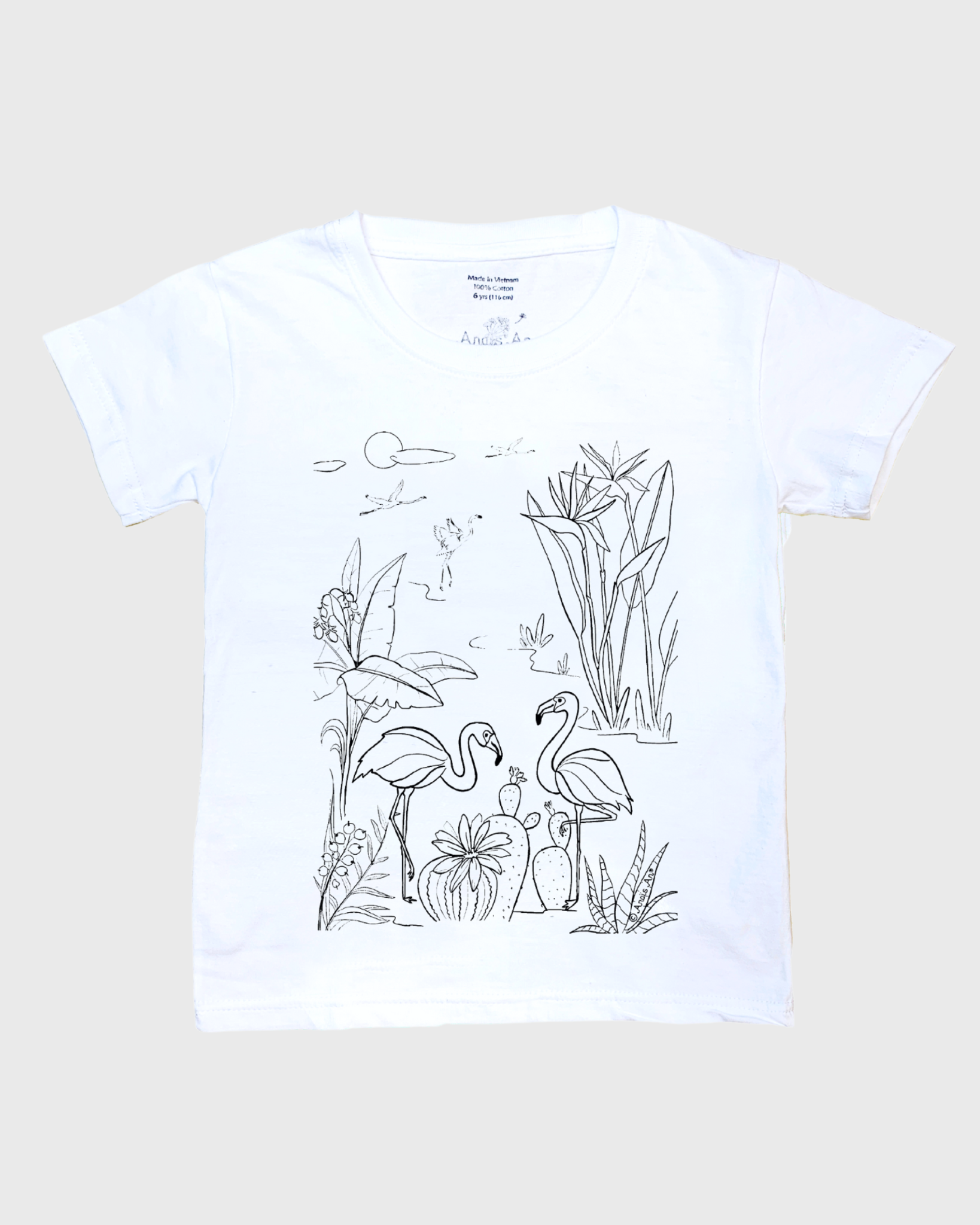  Colouritful T-shirt Hồng Hạc (Đã bao gồm màu) 