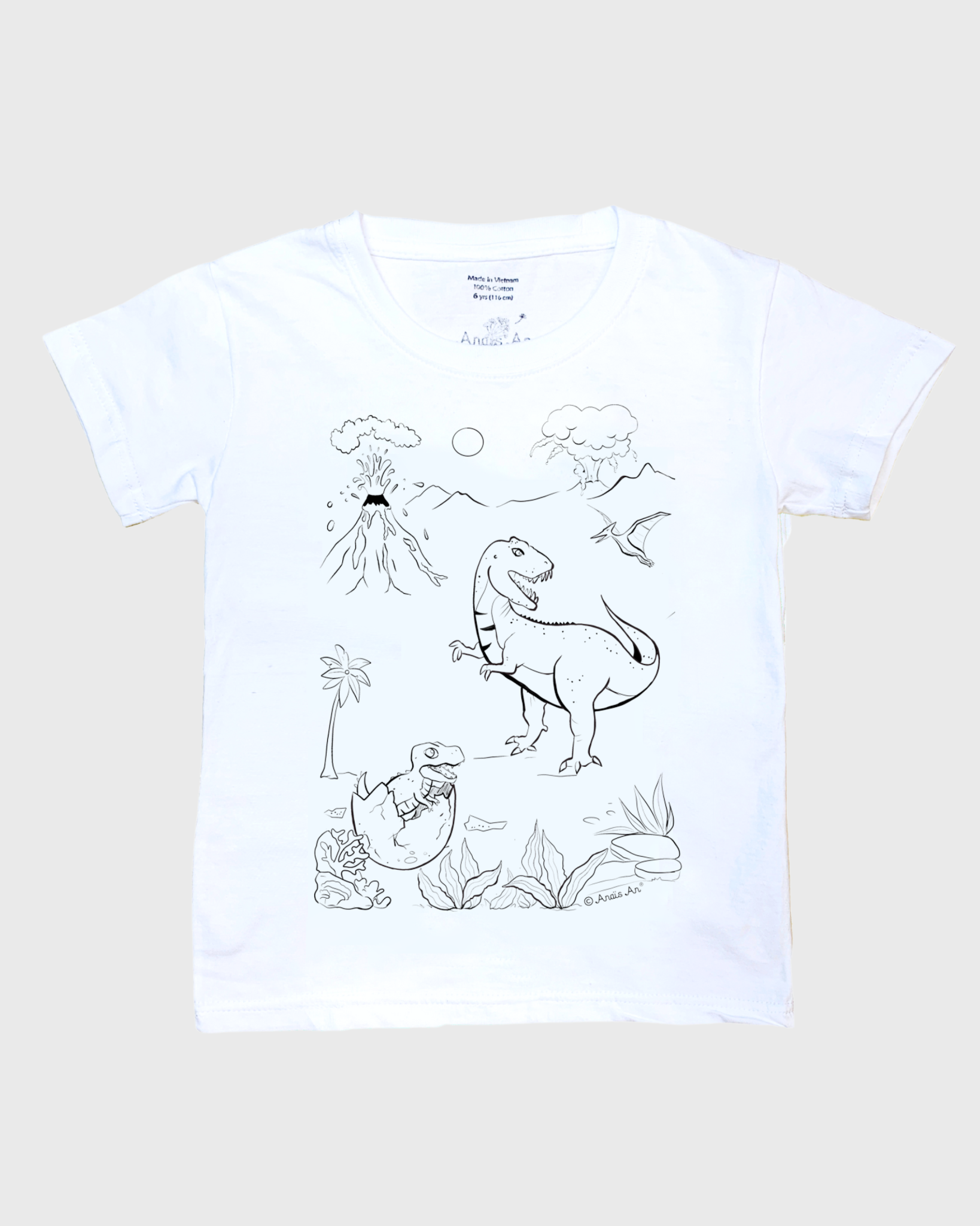  Colouritful T-shirt Khủng Long (Đã bao gồm màu) 