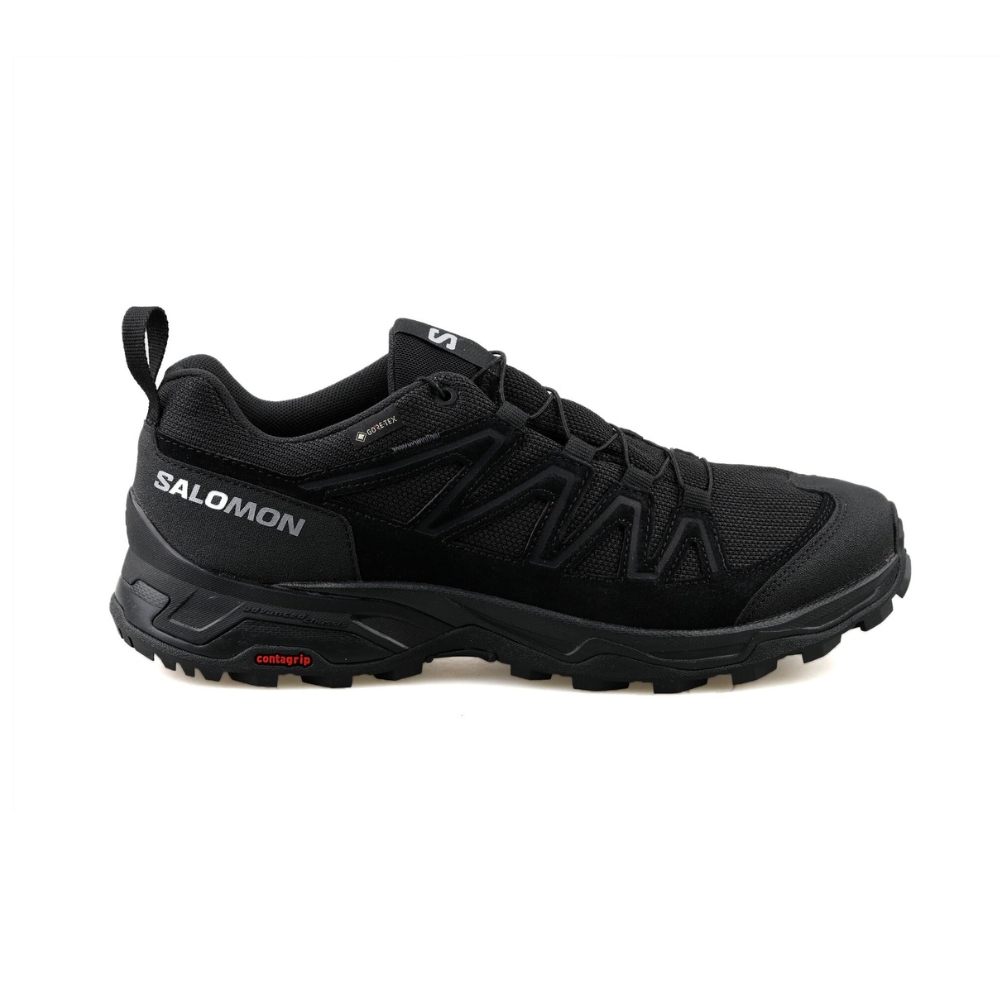 Giày Hiking Salomon Nam X Ward Leather GTX L47182300 Black/Black/Black