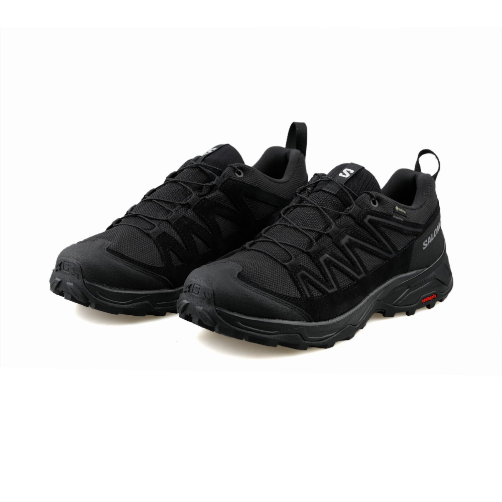 Giày Hiking Salomon Nam X Ward Leather GTX L47182300 Black/Black/Black