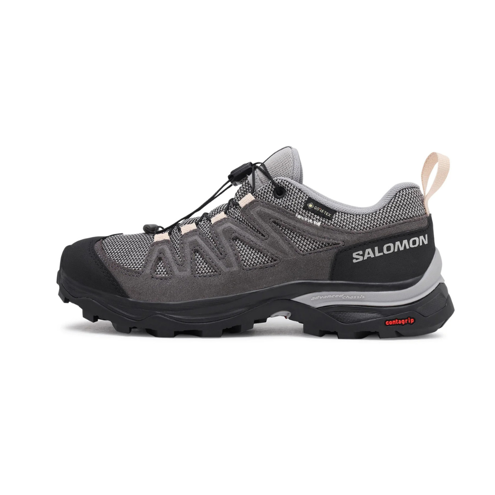 Giày Hiking Salomon Nữ X Ward Leather GTX W L47182400 Gull/Black/Ebony