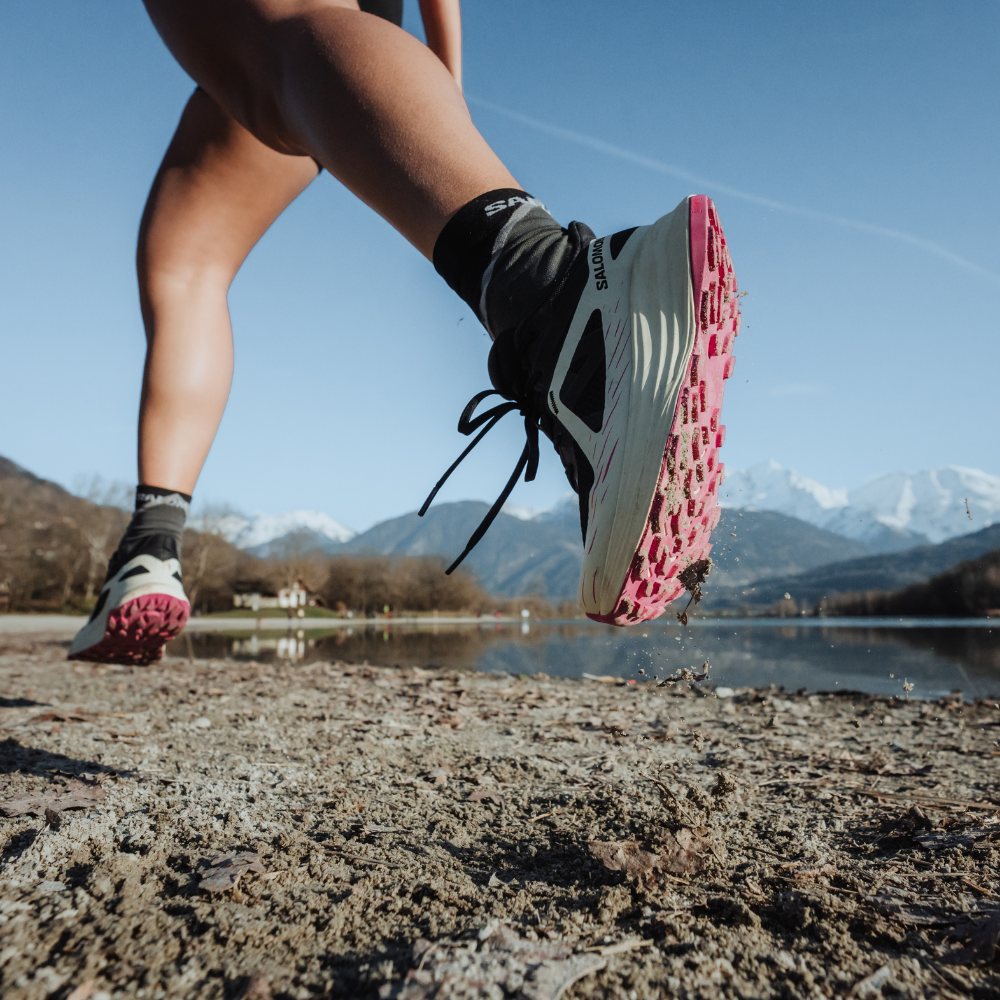 Giày Thể Thao Trail Running Nữ Salomon Shoes Ultra Flow Black/Tyello/Rose V L47450900