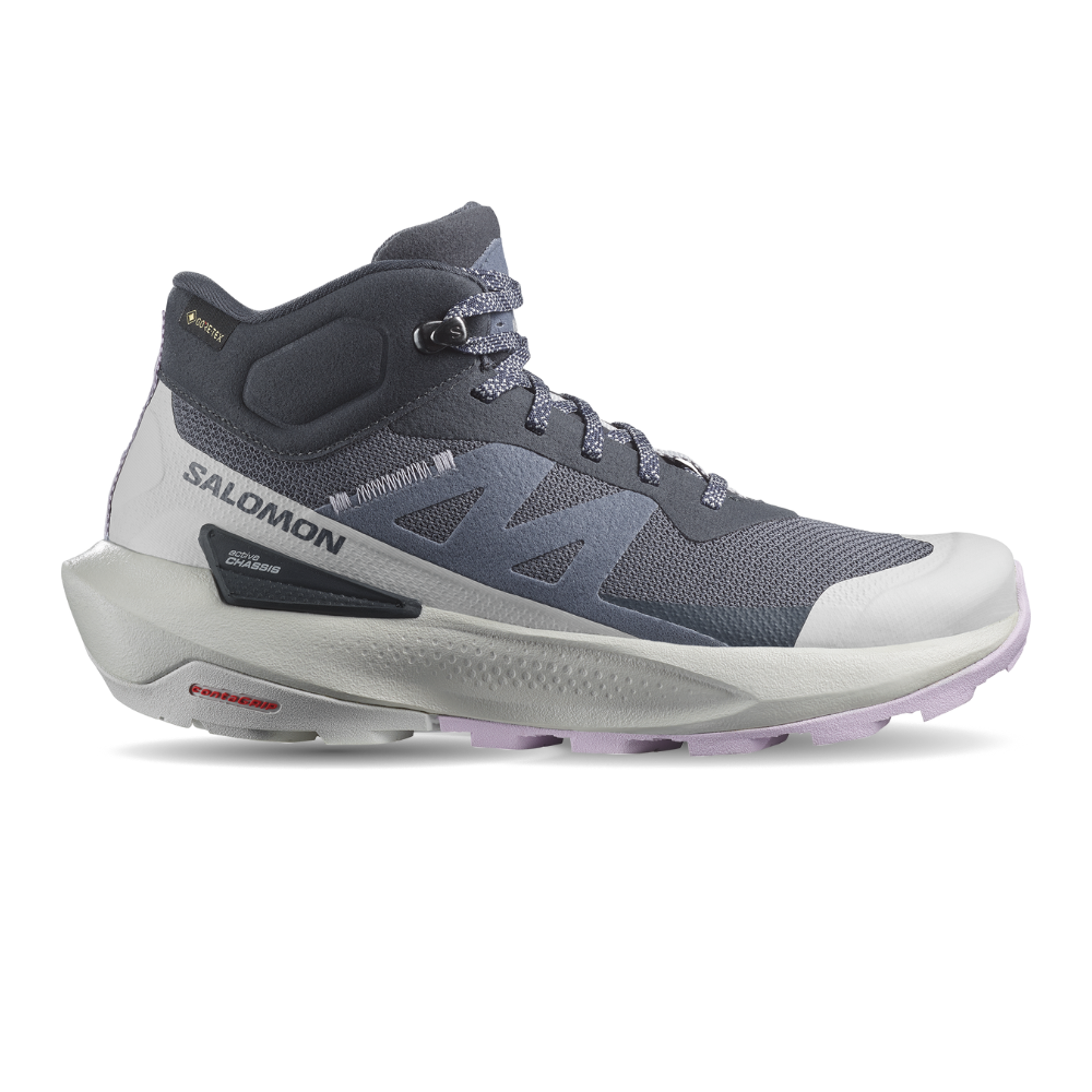 Giày Hiking Nữ Salomon Elixir Activ Mid GTX India Ink Orchid Petal	L47457400