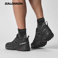 Giày Hiking Salomon Nam X Ward Leather GTX L47182300 Black/Black/Black