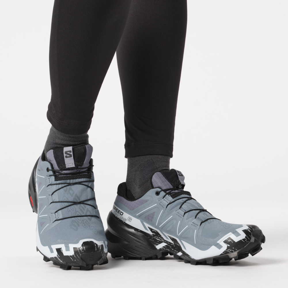 Giày Trail Running Nữ Salomon Speedcross 6 GTX Flint Stone Black Heather L47302300