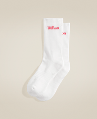 Tất Cao Cổ Wilson U Crew Logo Sock Bright White/Sycamore WU00017331NVD