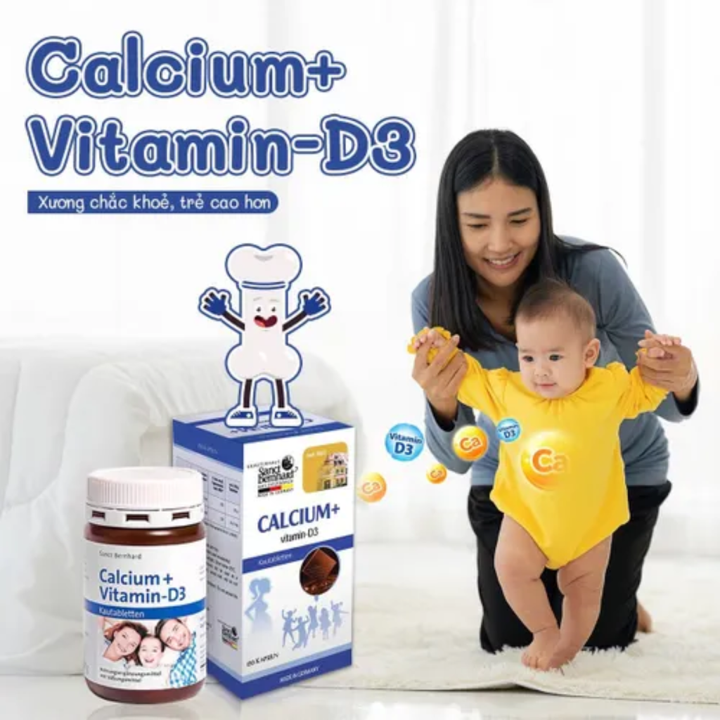 Calcium + Vitamin D3 Đức Lọ 90 Viên - Bổ sung canxi cho bé Sanct Bernh
