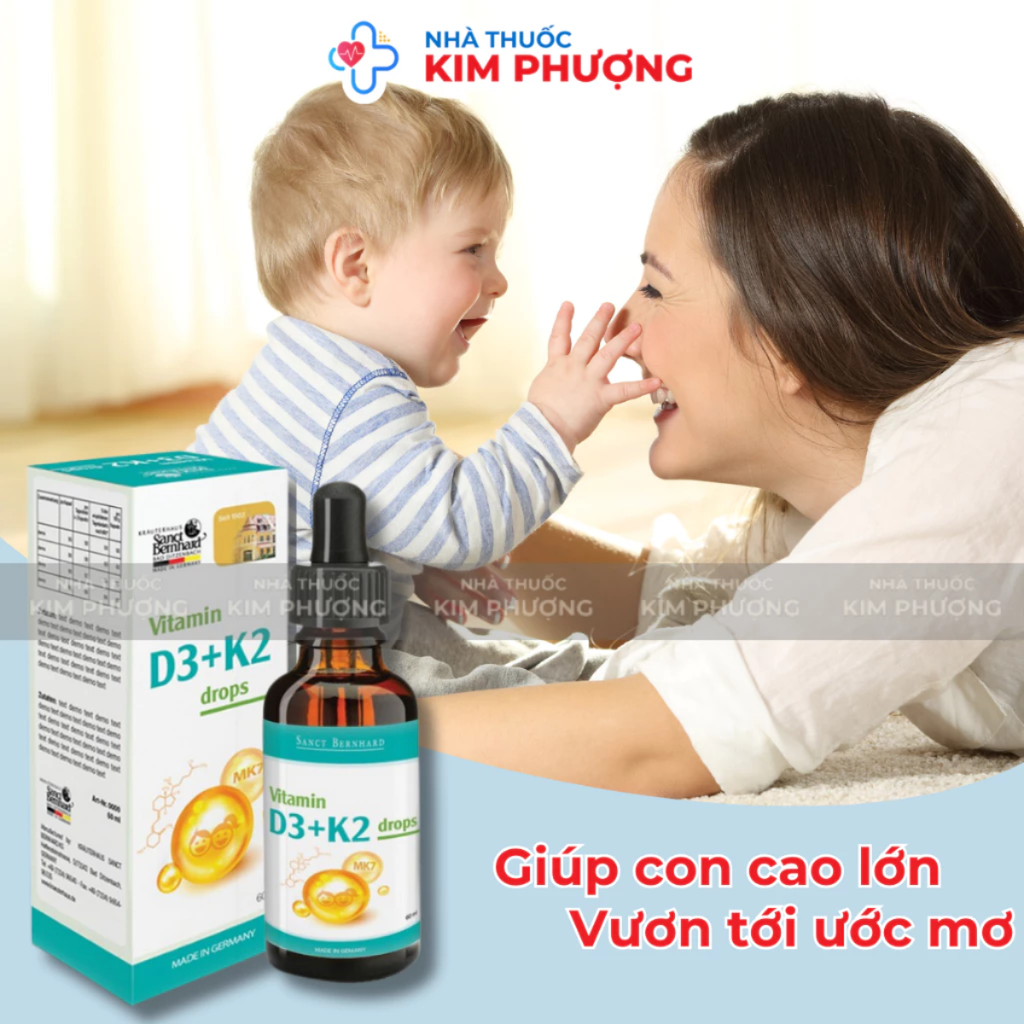 Vitamin D3 + K2 Đức Lọ 10ml Sanct Bernhard D3k2