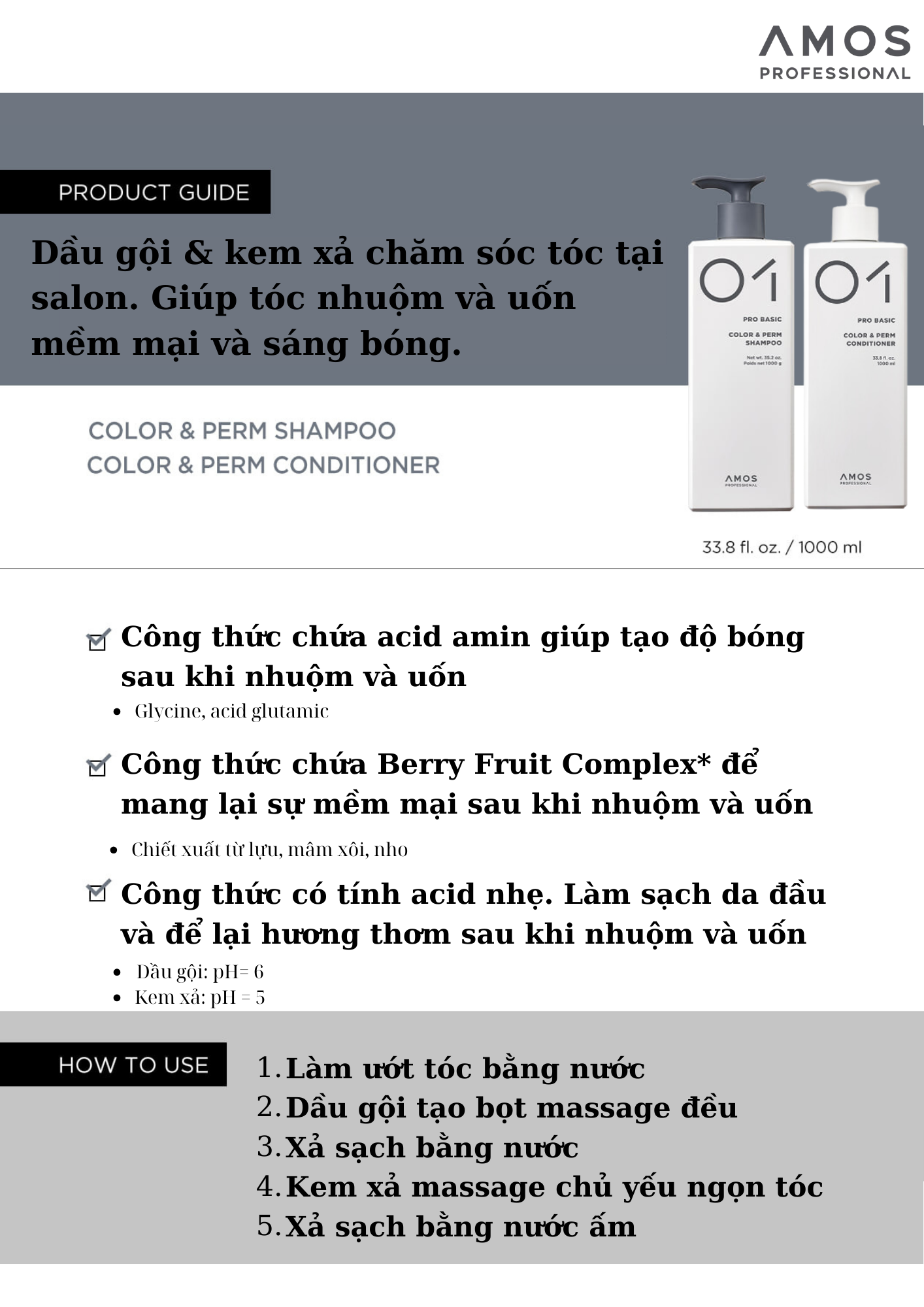  Dầu gội trong salon - COLOR & PERM SHAMPOO 1000ml 