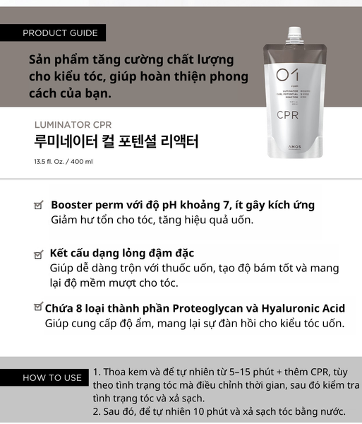  THUỐC UỐN CAO CẤP KÍCH SÓNG LUMINATOR Curl Potential Reactor - CPR 400ML 