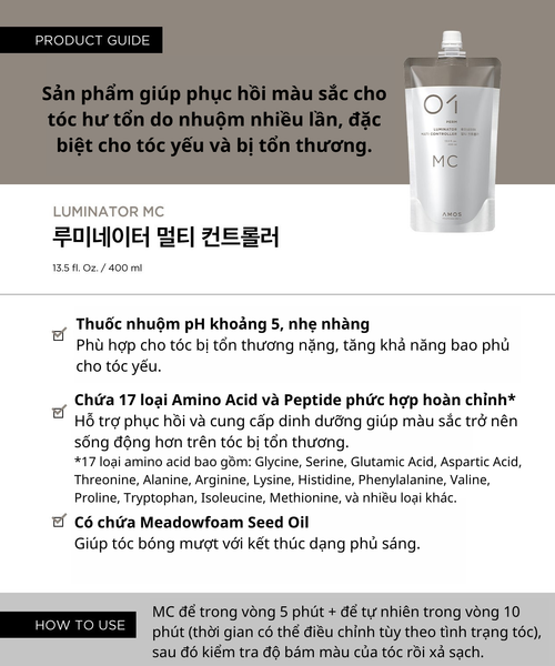  THUỐC UỐN CAO CẤP TÓC SIÊU YẾU LUMINATOR MULTI CONTROLLER - MC 400ML 