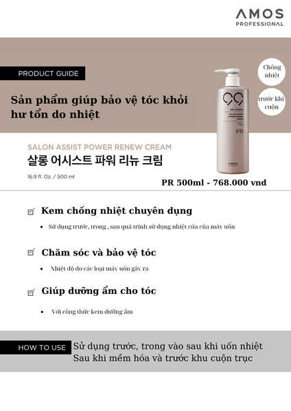  Kem dưỡng chống nhiệt khi uốn nóng SALON ASSIST POWER RENEW 