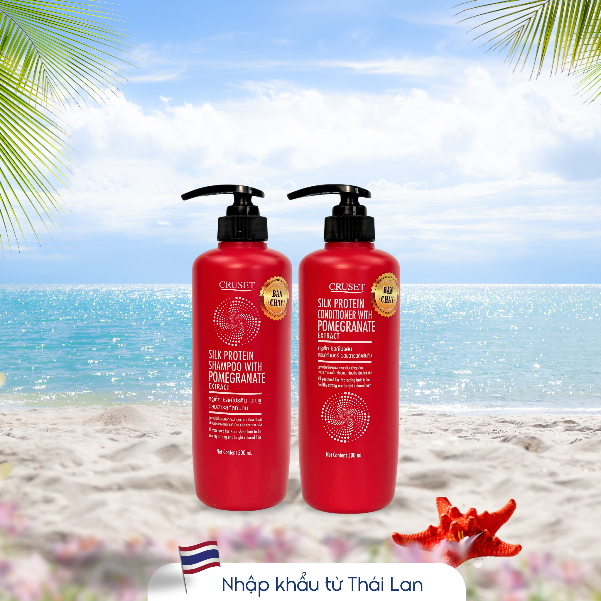  Cặp gội xả Cruset - Tinh chất lựu đỏ 500ml 