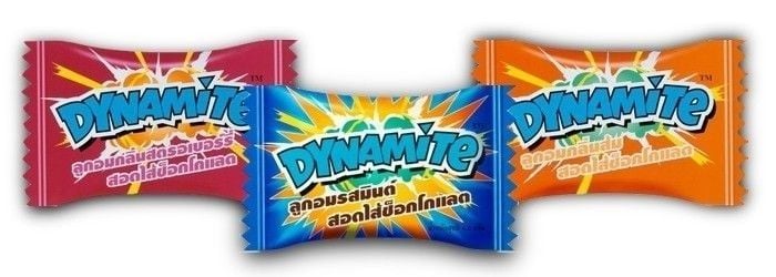  Kẹo nhai Dynamite Chews nhân hoa quả/trái cây 125g (36 túi/thùng) 