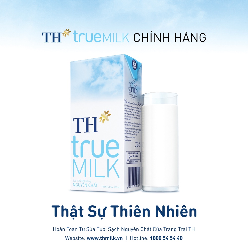  STTT Nguyên chất TH True Milk 180ML x 4 hộp 