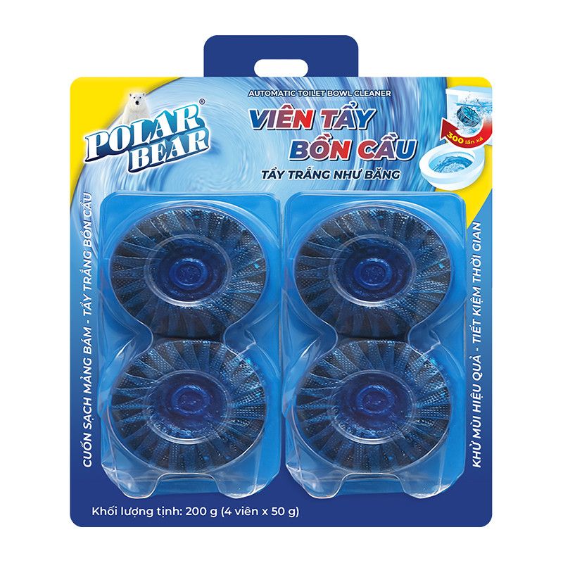  Viên tẩy bồn cầu Polar Bear 50g (vỉ 4 viên, 48 vỉ/thùng) 