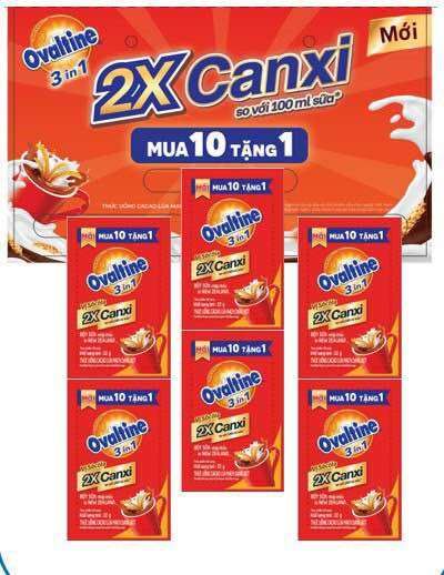  (SP Tháng 9) TPBS:THUC UONG CACAO LUA MACH DANG BOT OVALTINE (MCPP 3 IN 1) 22G X 10 GOI/DAY + 1 GOI - PROMO 