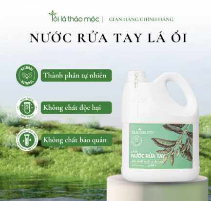  Nước rửa tay lá ổi (ướt) 3680ml - Tôi là thảo mộc 