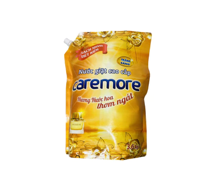  Nước giặt cao cấp Caremore hương nước hoa dạng túi 3,6 kg & Nước rửa chén đậm đặc Polar Bear dạng túi 500g 