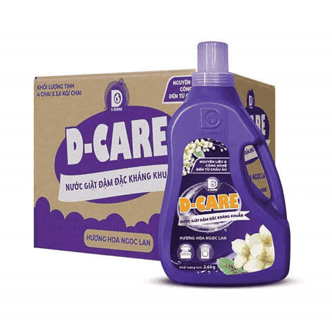  Nước giặt đậm đặc cao cấp D-Care Hương Ngọc Lan 04chai x 3,6kg 