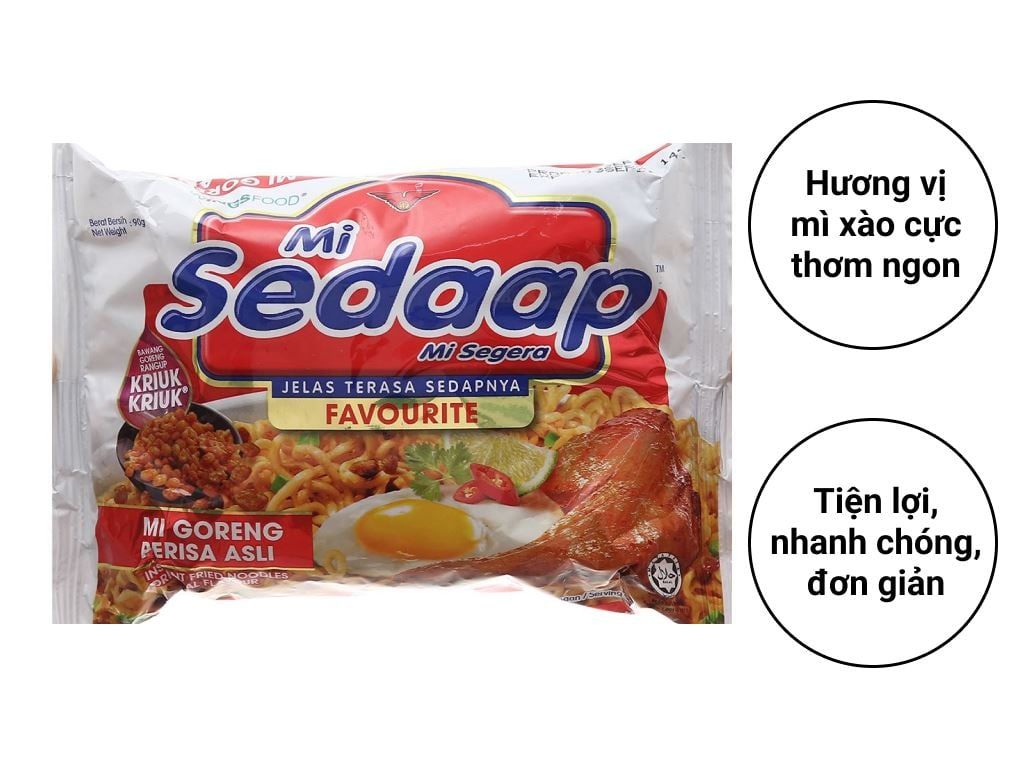  Mì trộn ăn liền vị xào hiệu Sedaap 90g 