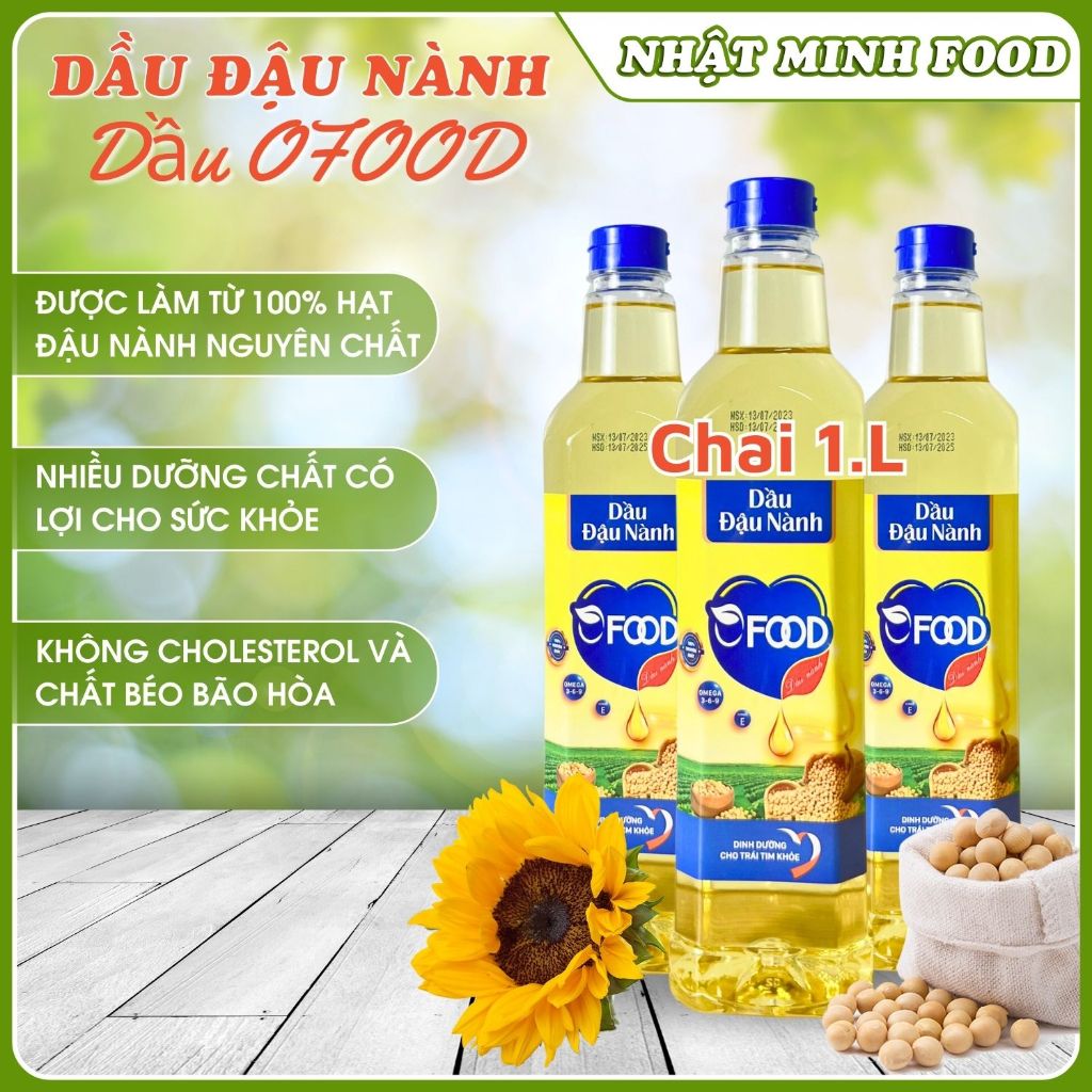  2 chai dầu đậu nành OFOOD 1L+ 1 chai nước tương tam thái tử nhị ca 500ml 