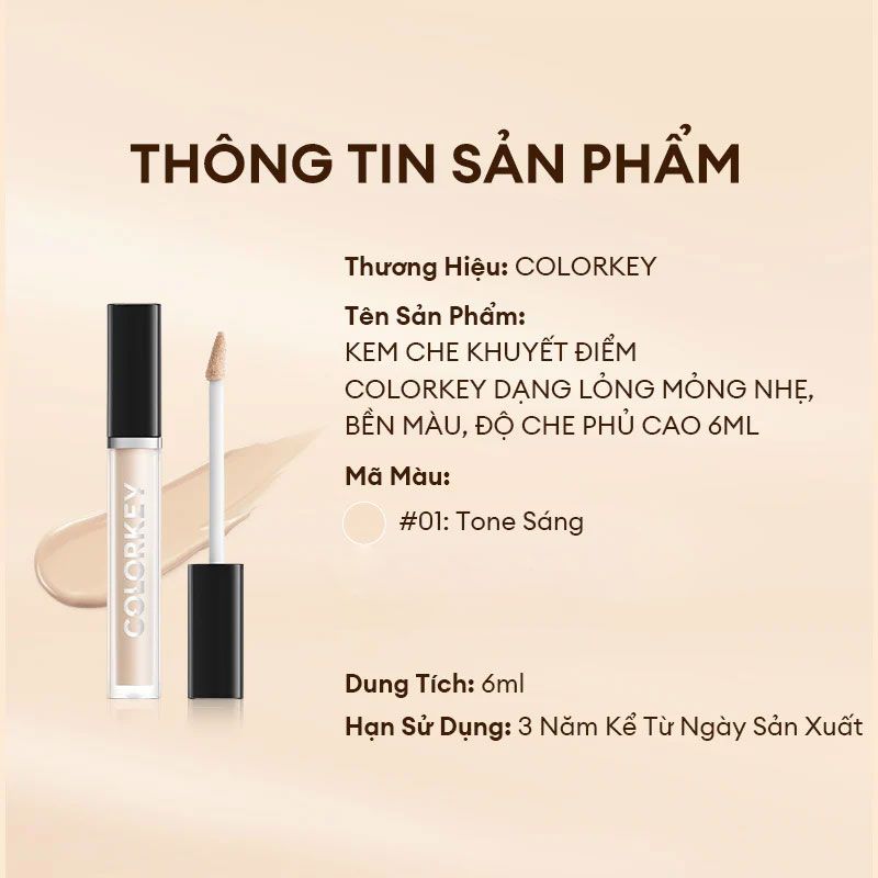 Kem che khuyến điểm Colorkey cover all concealer 6ml