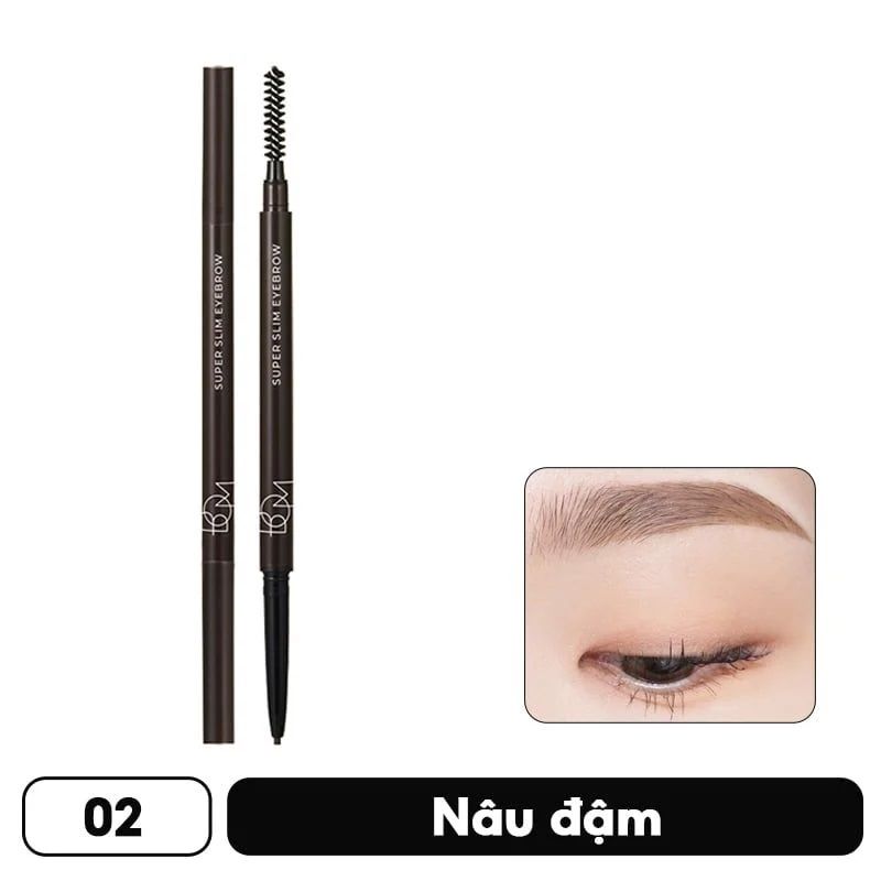 Chì Kẻ Chân Mày Siêu Mảnh, Lâu Trôi B.O.M Super Slim Eyebrow 0.1g
