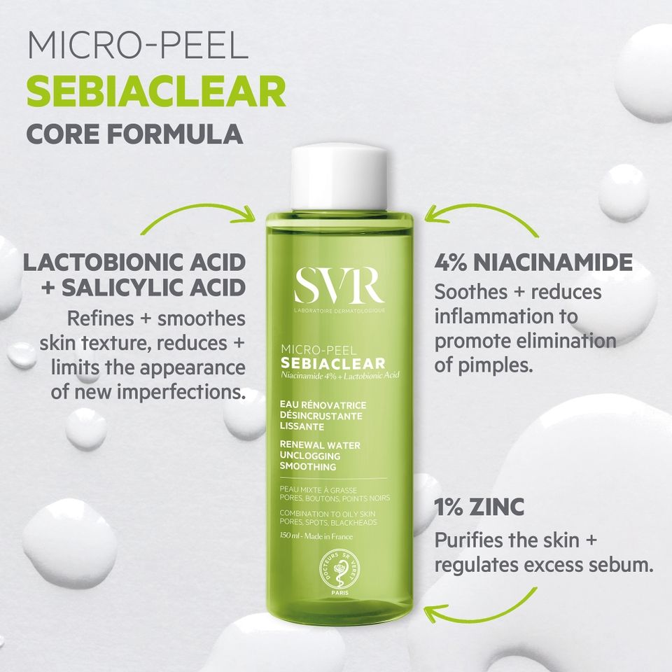 Nước hoa hồng SVR Sebiaclear Micro Peel 150ml