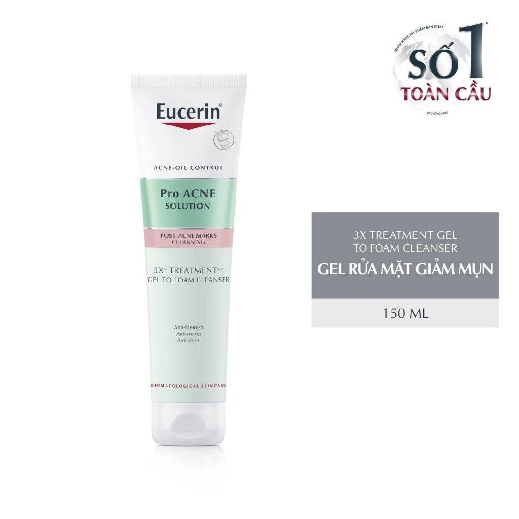 Gel Rửa Mặt Eucerin Treatment Gel To Foam Cleanser