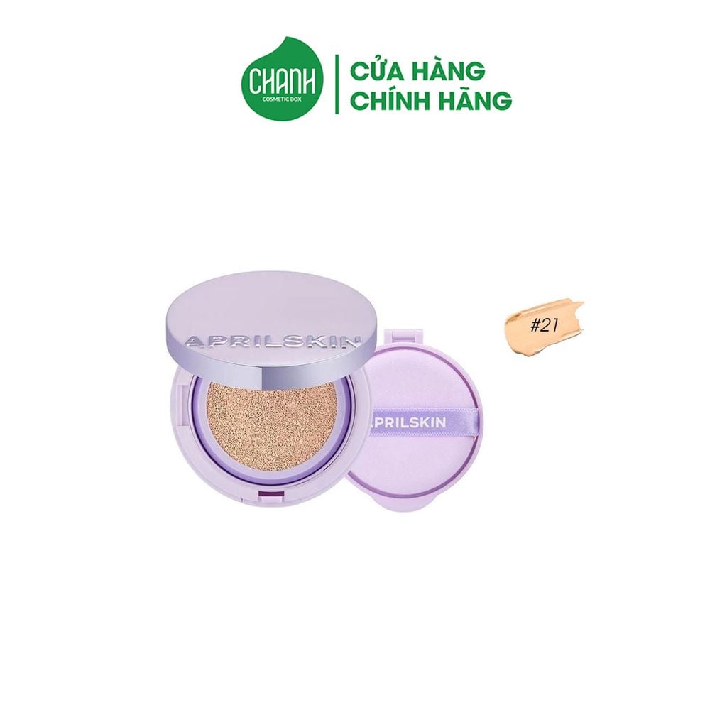 Phấn Nước Cushion Aprilskin Ultra Slim SPF50+ PA+++ Màu Tím 15g