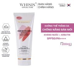 Kem Dưỡng Thể Trắng Da Nâng Tone  WHISIS Premium Collagen / Premium Glutathione  Whitening Body Lotion 200ml