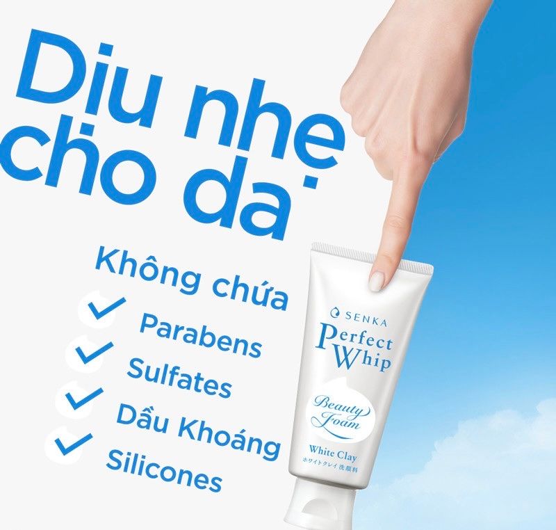 Sữa rửa mặt Senka Perfect white clay