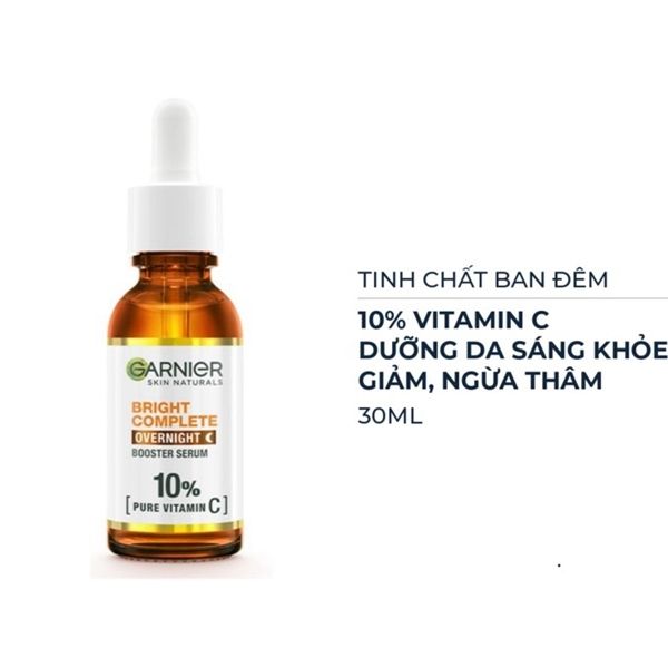 Serum Garnier sáng da mờ thâm ban đêm 10% Vitamin C 30ml