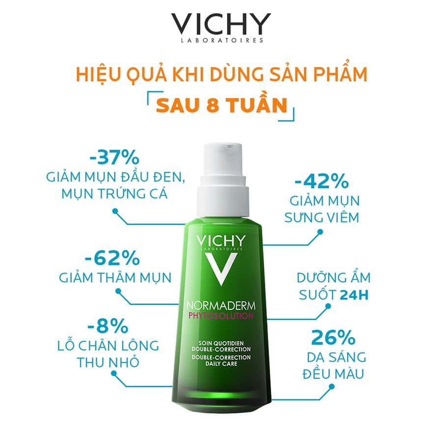 Kem Dưỡng Vichy Normaderm Phytosolution Dạng Gel Sữa Dưỡng Dành Cho Da Mụn 50ml