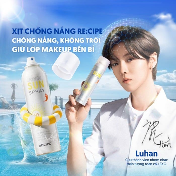 Xịt chống nắng RE:CIPE Crystal Sun Spray max 180ml