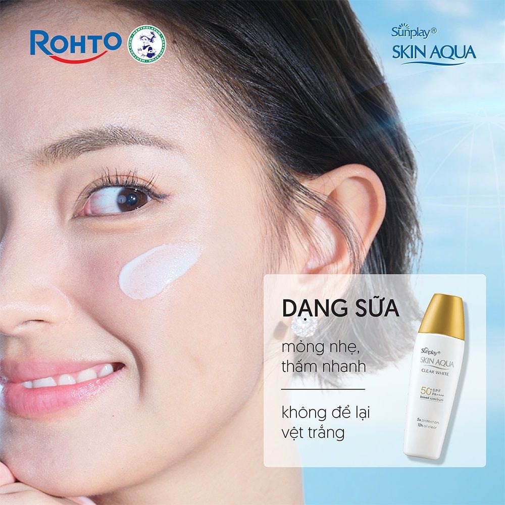 Sữa chống nắng Sunplay Skin Aqua Clear White SPF50+ PA++++ Dưỡng Da Sáng Mịn 55g