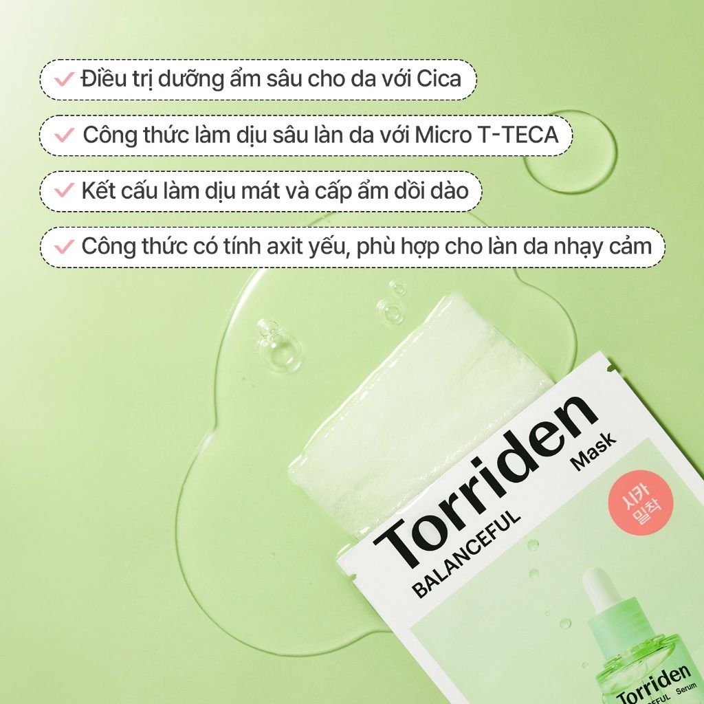 Mặt Nạ giấy Torriden Balanceful Cica xanh lá