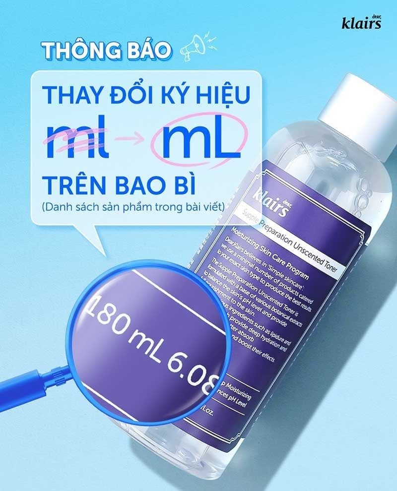 Nước Hoa Hồng Klairs Supple Preparation Toner 180ml