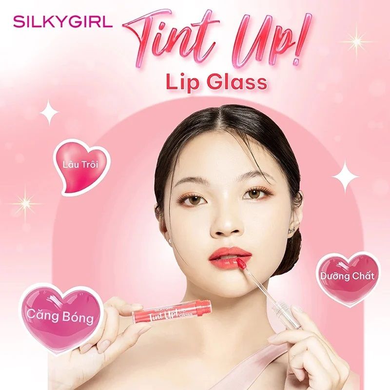 Son bóng có màu Silkygirl tint up! lip glass