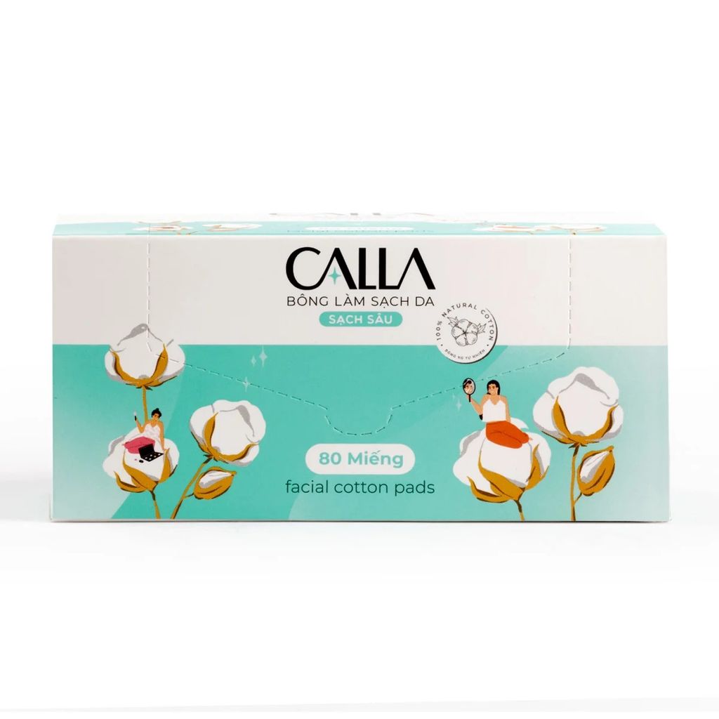 Bông tẩy trang Bông Bạch Tuyết Calla Sạch Sâu và Mềm Mịn
