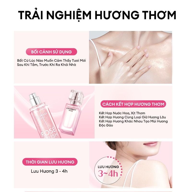Xịt thơm Colorkey body mist rose crush 100ml