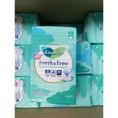 Băng Vệ Sinh Laurier Nhật Bản Fresh & Free Siêu thấm Chống Tràn Siêu Mỏng Cánh-20 miếng-BVS