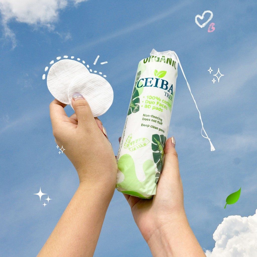 Bông Tẩy Trang Hữu Cơ Ceiba 80 Miếng