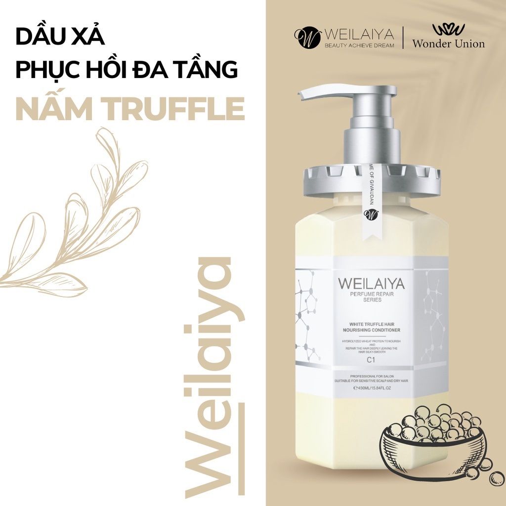 Dầu Xả tóc thảo dược Weilaiya phục hồi đa tầng Nấm Truffle 450ml