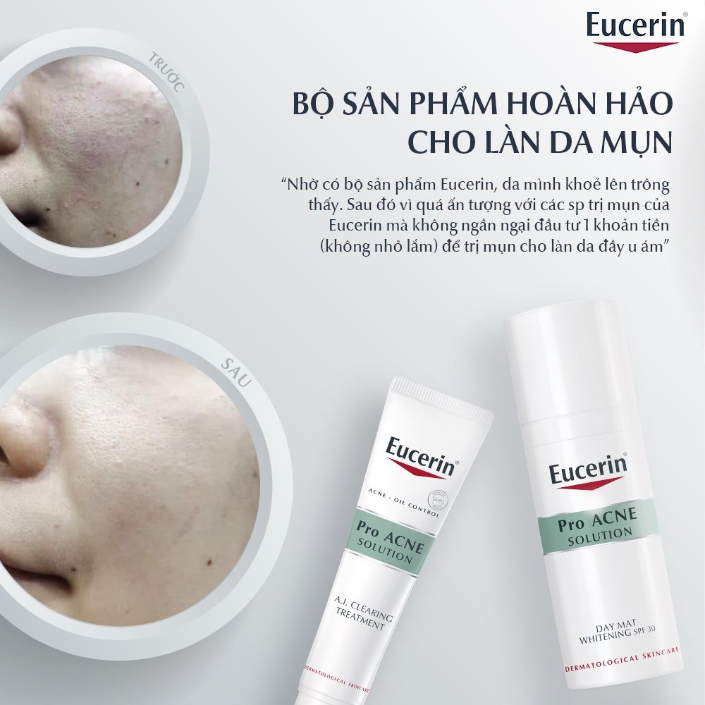 Gel Dưỡng Eucerin Pro ACNE Solution A.I Clearing TreatmentGiảm Mụn Viêm & Không Viêm 40ml