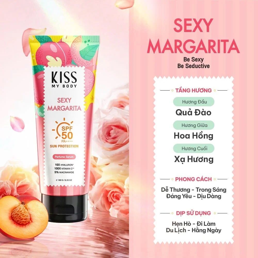 Tinh chất Chống Nắng Hương nước hoa Kiss My body sun protection perfume serum spf 50 pa+++ 180g