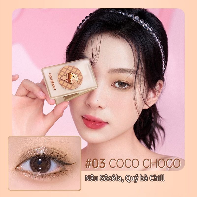 Phấn mắt 4 ô Colorkey four color eyeshadow Ice cream 4g