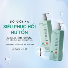 Cặp Gội Xả Milanogica Moisture Repair Phục Hồi Hư Tổn 2x725ml